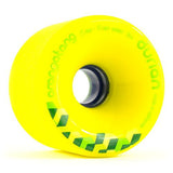 Orangatang Longboard Wheels: Durian 75mm 86a Yellow Wheels- Edge Boardshop