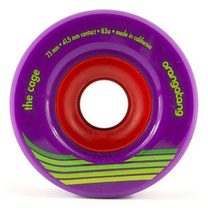 Orangatang Longboard Wheels: The Cage 73mm 83a Purple Wheels- Edge Boardshop