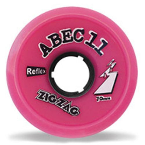 ABEC11 Longboard Wheels: ZigZags Reflex 70mm 77a Pink Wheels- Edge Boardshop