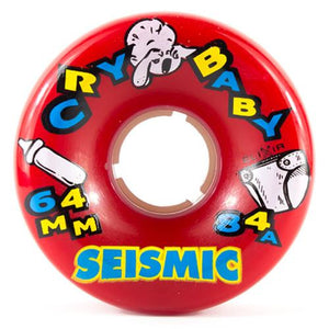 Seismic Longboard Wheels: Cry Baby 64mm 84a Red