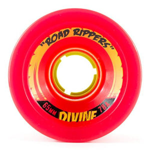 Divine Longboard Wheels: Road Rippers 65mm 78a Red Wheels- Edge Boardshop