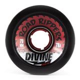 Divine Longboard Wheels: Road Rippers 70mm 78a Black Wheels- Edge Boardshop