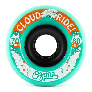 Cloud Ride Wheels: Ozone 70mm 80a Green Wheels- Edge Boardshop