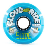 Cloud Ride Wheels: Slide 70mm 83a Blue Wheels- Edge Boardshop