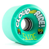 Cloud Ride Wheels: Slide 70mm 80a Green Wheels- Edge Boardshop