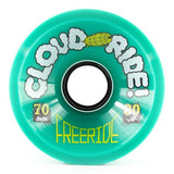 Cloud Ride Wheels: Freeride 70mm 80a Green Wheels- Edge Boardshop