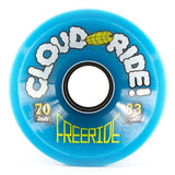 Cloud Ride Wheels: Freeride 70mm 83a Blue Wheels- Edge Boardshop