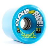 Cloud Ride Wheels: Freeride 70mm 83a Blue Wheels- Edge Boardshop