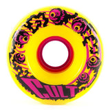 Cult Longboard Wheels: Cult Classic 70mm 80a Yellow Wheels- Edge Boardshop