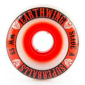 Earthwing Skateboard Wheels:  Slide-A  65mm 100a White Wheels- Edge Boardshop