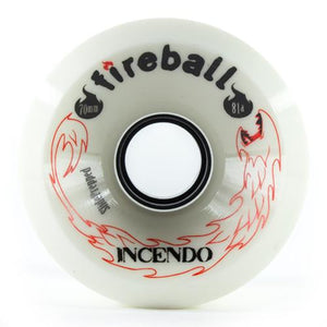 Fireball Longboard Wheels: Incendo 70mm 81a White Wheels- Edge Boardshop