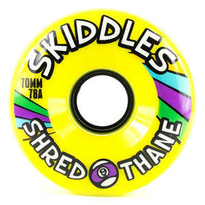 Sector 9 Longboard Wheels: Skiddles 70mm 78a Yellow