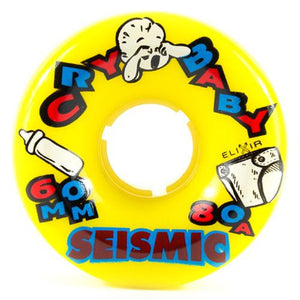 Seismic Longboard Wheels: Cry Baby 60mm 80a Yellow