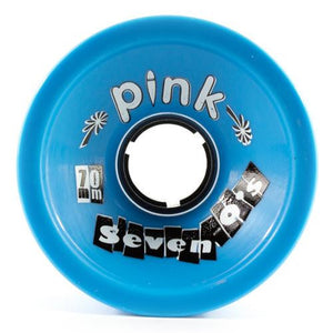 Pink Longboard Wheels: Seven-O's 70mm 81a Blue Wheels- Edge Boardshop