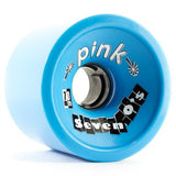 Pink Longboard Wheels: Seven-O's 70mm 81a Blue Wheels- Edge Boardshop