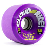 Cloud Ride Wheels: Slide 70mm 86a Purple Wheels- Edge Boardshop