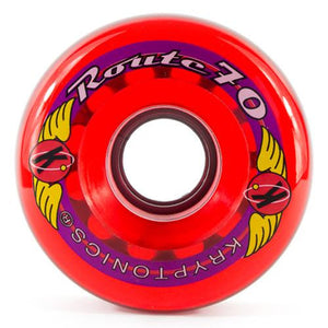 Kryptonics Wheels:  Route 70 70mm 78a Clear Red Wheels- Edge Boardshop