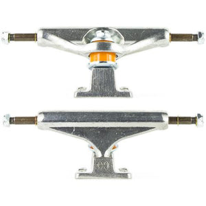 Independent Trucks: 129 7.6" Silver Trucks- Edge Boardshop