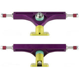 PNL Precision Trucks: PNL Strummer 180mm Purple/Yellow 40 Degree Trucks- Edge Boardshop