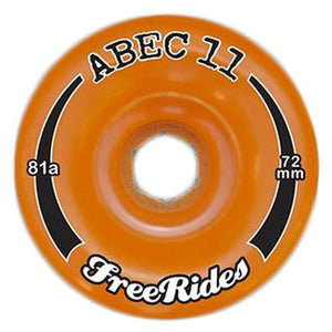 ABEC11 Longboard Wheels: Freerides Offset 72mm 81a Amber Wheels- Edge Boardshop