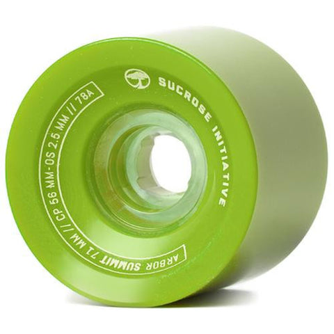 Arbor Longboard Wheels: Summit 71mm 78a Green Wheels- Edge Boardshop