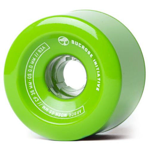 Arbor Longboard Wheels: Mosh 65mm 82a Green Wheels- Edge Boardshop