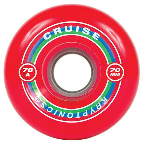 Kryptonics Wheels:  Cruise 70mm Red Wheels- Edge Boardshop