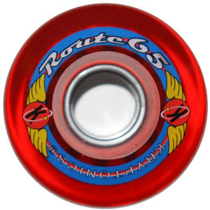 Kryptonics Wheels: Route 65 65mm Red Wheels- Edge Boardshop