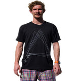 Greener Pastures T Shirt: GP Offshore Triangle Black T Shirts- Edge Boardshop