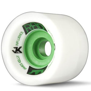 RAD Wheels: Influence James Kelly 70mm 80a  White Wheels- Edge Boardshop