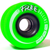 Free Wheel Longboard Wheels: Free Ballins 70mm 80a Green Wheels- Edge Boardshop