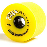 Free Wheel Longboard Wheels: Free Willies 69mm 78a Yellow Wheels- Edge Boardshop