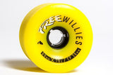 Free Wheel Longboard Wheels: Free Willies 69mm 78a Yellow Wheels- Edge Boardshop