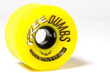 Free Wheel Longboard Wheels: Free Dumbs 64mm 78a Yellow Wheels- Edge Boardshop