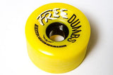 Free Wheel Longboard Wheels: Free Dumbs 64mm 78a Yellow Wheels- Edge Boardshop