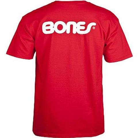 Bones T Shirt: Swiss Text Red T Shirts- Edge Boardshop