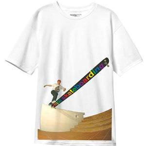 Enjoi Skateboard T-Shirt: Longboard White  SALE T Shirts- Edge Boardshop