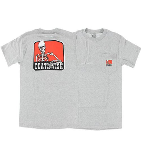 Deathwish Skateboards T Shirt: Benny Pocket Grey T Shirts- Edge Boardshop