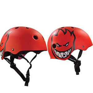 Protec Skate Helmet: Spitfire Red Helmets Half Shell- Edge Boardshop