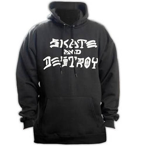 Thrasher Sweatshirt: Skate and Destroy Hoody Black