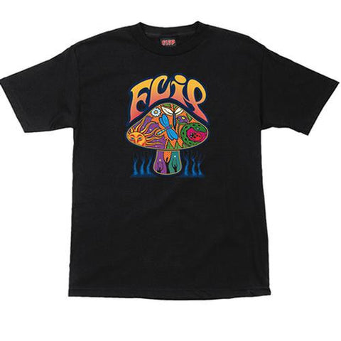 Flip Skateboards T Shirt: Love Shroom Black  SALE T Shirts- Edge Boardshop