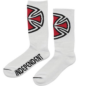 Independent Trucks Socks: Shinner Tall Crew White Socks- Edge Boardshop