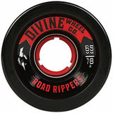 Divine Longboard Wheels: Road Rippers 65mm 78a Black Wheels- Edge Boardshop