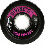 Divine Longboard Wheels: Road Rippers 70mm 82a Black Wheels- Edge Boardshop