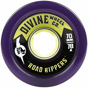 Divine Longboard Wheels: Road Rippers 70mm 78a Purple Wheels- Edge Boardshop