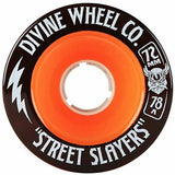 Divine Longboard Wheels: Street Slayer 72mm 78a Orange Wheels- Edge Boardshop