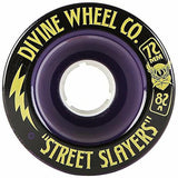 Divine Longboard Wheels: Street Slayer 72mm 82a Purple Wheels- Edge Boardshop