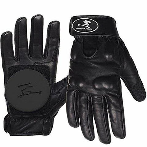 Timeship Longboard Slide Gloves: Ragdoll Leather Black