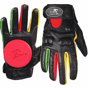 Timeship Longboard Slide Gloves: Ragdoll Leather Rasta