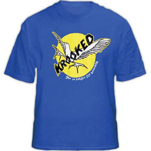 Krooked Skateboards T Shirt: Fly Strait Blue  SALE T Shirts- Edge Boardshop